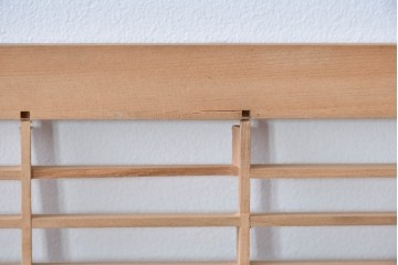 ヴィンテージ建具　昭和後期　松竹梅の彫刻と麻の葉文様が入った組子欄間2枚セット　(R-085088)