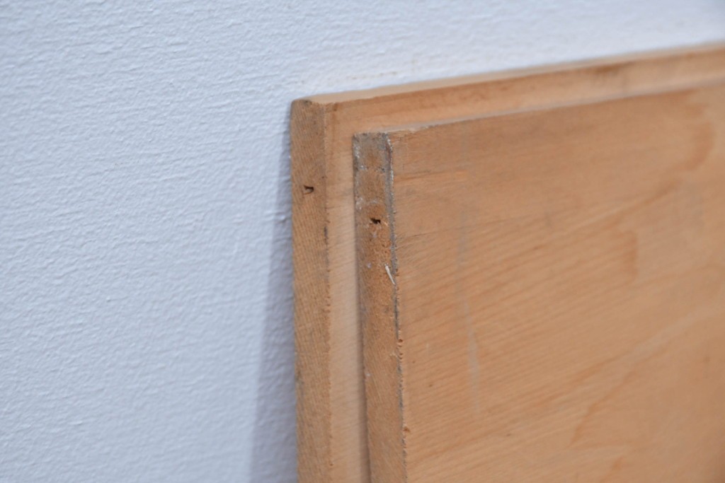 ヴィンテージ建具　昭和後期　松に鶴の彫刻が入った組子欄間2枚セット　(R-085089)