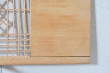 ヴィンテージ建具　昭和後期　松に鶴の彫刻が入った組子欄間2枚セット　(R-085089)