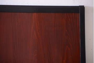 古民具・骨董　すりガラス入り!漆が美しいアンティークガラス帯戸1枚 (R-085102)