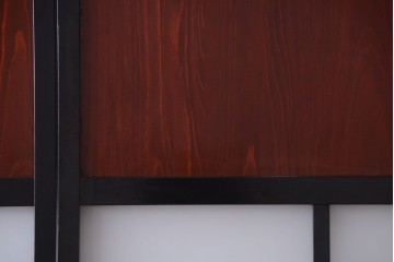 古民具・骨董　すりガラス入り!漆が美しいアンティークガラス帯戸1枚 (R-085102)