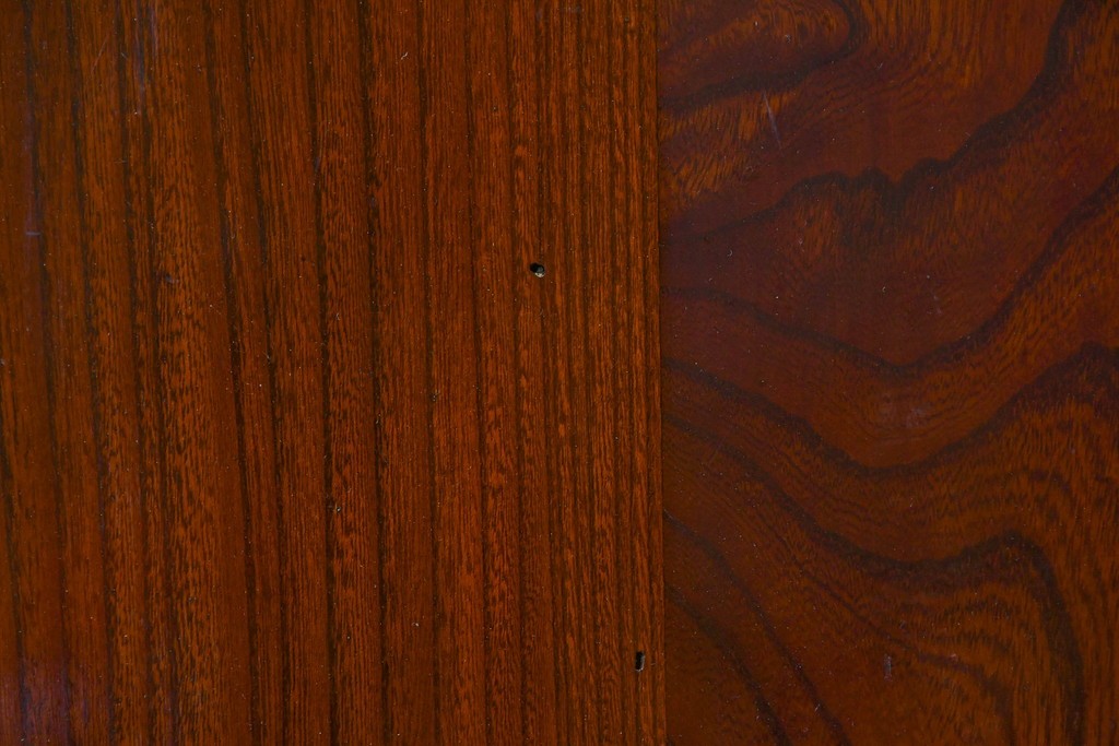 アンティーク建具　明治～大正　庄内地方　欅(ケヤキ)材　ヒノキ材　艶やかな木肌と重厚な金具が映える漆塗りの蔵戸1枚　(R-085104)