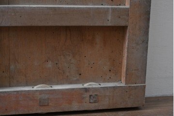 アンティーク建具　明治～大正　縦格子と鉄金具が印象的な蔵戸1枚　(R-085105)