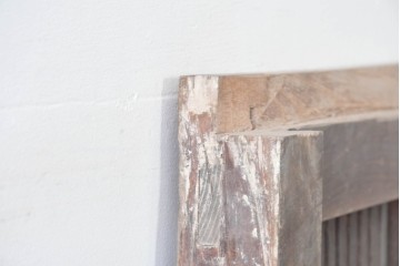 アンティーク建具　明治～大正　縦格子と鉄金具が印象的な蔵戸1枚　(R-085105)