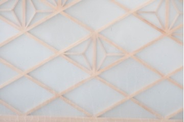 ヴィンテージ建具　昭和後期　両面ガラス　繊細な組子細工の欄間1枚　(R-085106)