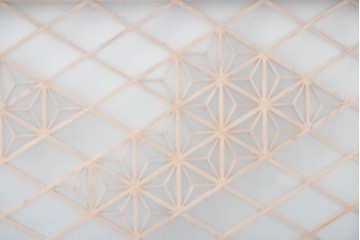 ヴィンテージ建具　昭和後期　両面ガラス　繊細な組子細工の欄間1枚　(R-085106)