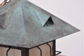 和製ヴィンテージ　異素材ミックスの和風吊り下げ照明　(R-085111)