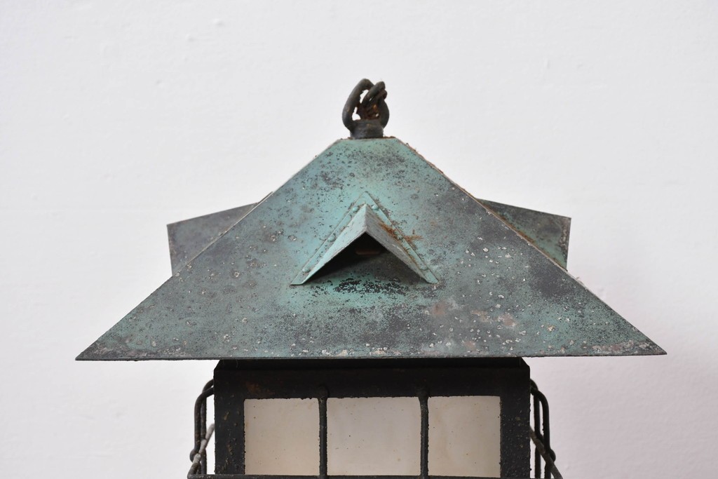 和製ヴィンテージ　異素材ミックスの和風吊り下げ照明　(R-085111)