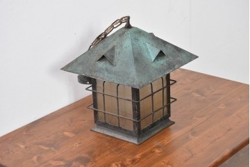 和製ヴィンテージ　異素材ミックスの和風吊り下げ照明　(R-085111)