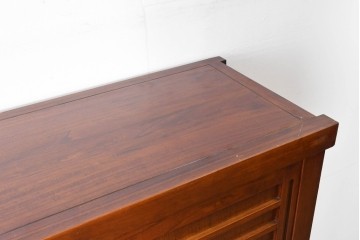 和製ヴィンテージ　桐材　柾目の美しい引き戸が魅力の重ね水屋箪笥　(R-085118)