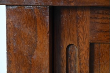 和製ヴィンテージ　桐材　柾目の美しい引き戸が魅力の重ね水屋箪笥　(R-085118)