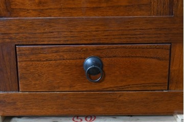 和製ヴィンテージ　桐材　柾目の美しい引き戸が魅力の重ね水屋箪笥　(R-085118)