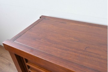 和製ヴィンテージ　桐材　柾目の美しい引き戸が魅力の水屋箪笥サイドボード　(R-085119)