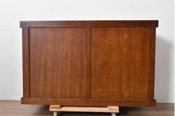 和製ヴィンテージ　桐材　柾目の美しい引き戸が魅力の水屋箪笥サイドボード　(R-085119)