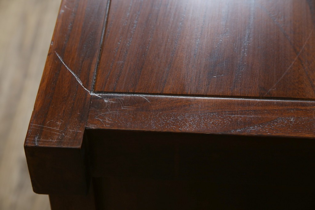 和製ヴィンテージ　桐材　引き戸の柾目が美しい水屋箪笥サイドボード　(R-085119)