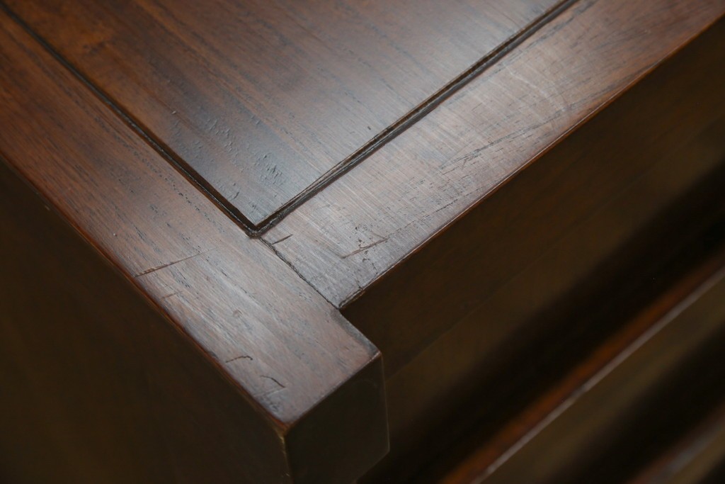 和製ヴィンテージ　桐材　引き戸の柾目が美しい水屋箪笥サイドボード　(R-085119)