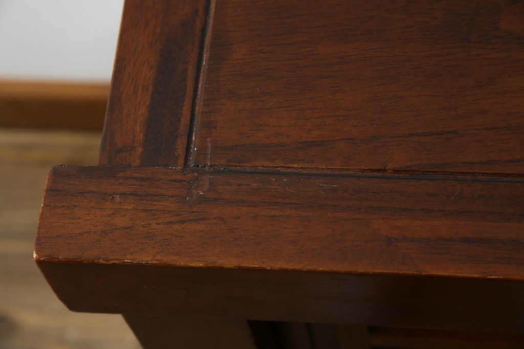 和製ヴィンテージ　桐材　引き戸の柾目が美しい水屋箪笥サイドボード　(R-085119)