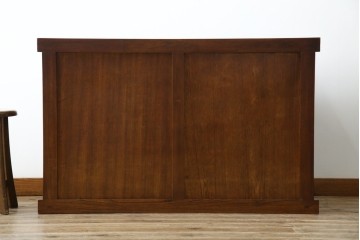 和製ヴィンテージ　桐材　引き戸の柾目が美しい水屋箪笥サイドボード　(R-085119)