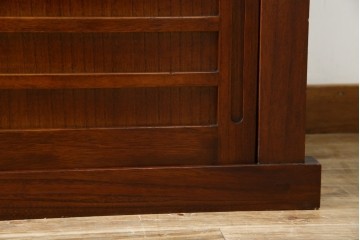 和製ヴィンテージ　桐材　引き戸の柾目が美しい水屋箪笥サイドボード　(R-085119)