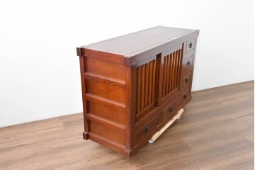 和製ヴィンテージ　桐材　上質な和の空間づくりにおすすめの水屋箪笥サイドボード　(R-085120)