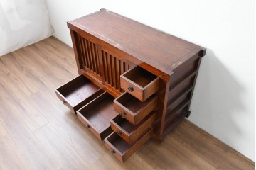 和製ヴィンテージ　桐材　上質な和の空間づくりにおすすめの水屋箪笥サイドボード　(R-085120)