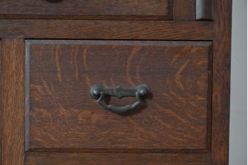 和製アンティーク　上手物!!　大正ロマン　繊細な彫刻装飾がアクセントのナラ材製ライティングビューロー　(R-085121)