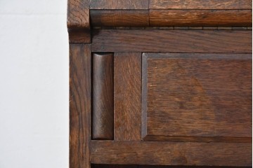 和製アンティーク　上手物!!　大正ロマン　繊細な彫刻装飾がアクセントのナラ材製ライティングビューロー　(R-085121)