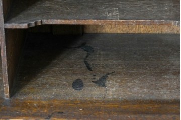 和製アンティーク　上手物!!　大正ロマン　繊細な彫刻装飾がアクセントのナラ材製ライティングビューロー　(R-085121)