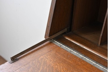 和製アンティーク　上手物!!　大正ロマン　繊細な彫刻装飾がアクセントのナラ材製ライティングビューロー　(R-085121)