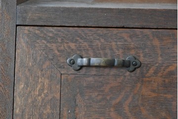 和製アンティーク　上手物!!　大正ロマン　繊細な彫刻装飾がアクセントのナラ材製ライティングビューロー　(R-085121)