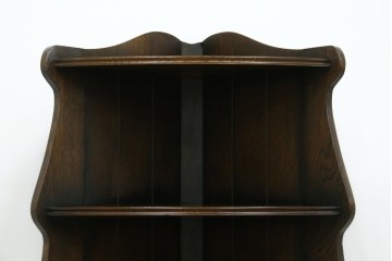 イギリスヴィンテージ　オーク材　優美な曲線シルエットのコーナーラック　(R-085122)