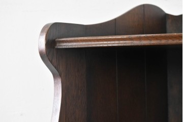 イギリスヴィンテージ　オーク材　優美な曲線シルエットのコーナーラック　(R-085122)