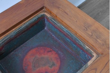 中古　美品　2杯の引き出しが付いた収納付きの囲炉裏テーブル　(R-085124)