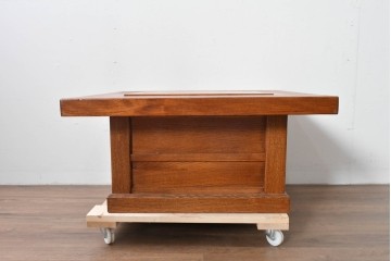 中古　美品　2杯の引き出しが付いた収納付きの囲炉裏テーブル　(R-085124)