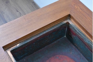 中古　美品　2杯の引き出しが付いた収納付きの囲炉裏テーブル　(R-085124)