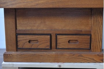 中古　美品　2杯の引き出しが付いた収納付きの囲炉裏テーブル　(R-085124)