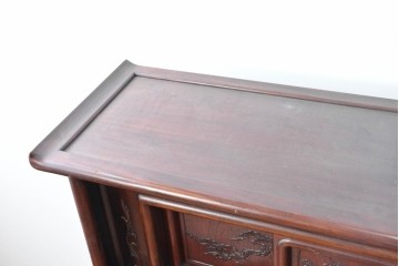 和製ヴィンテージ　花梨　松の彫刻が映える六尺サイズの飾り棚　(R-085126)