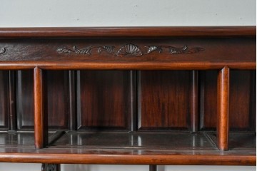 和製ヴィンテージ　花梨　松の彫刻が映える六尺サイズの飾り棚　(R-085126)