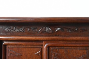 和製ヴィンテージ　花梨　松の彫刻が映える六尺サイズの飾り棚　(R-085126)