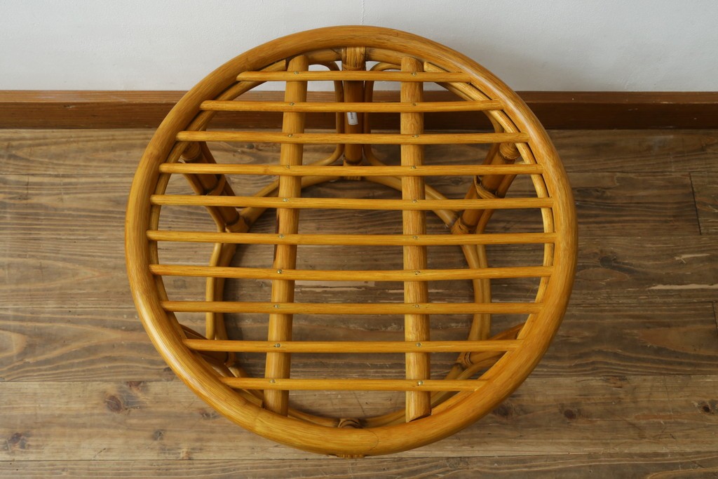 中古　美品　希少な廃番品　ACME Furniture(アクメ ファニチャー)　曲線デザインのウィッカースツール　(R-085130)