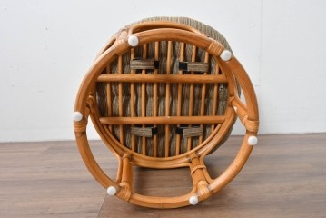 中古　美品　希少な廃番品　ACME Furniture(アクメ ファニチャー)　曲線デザインのウィッカースツール　(R-085130)