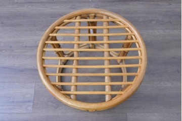 中古　美品　希少な廃番品　ACME Furniture(アクメ ファニチャー)　曲線デザインのウィッカースツール　(R-085130)