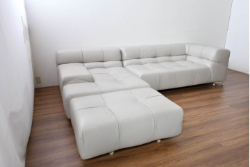 中古　極美品　B&B Italia(イタリア)　Tufty-Time　Alfa253　Patricia Urquiola(パトリシア・ウルキオラ)　本革　洗練されたモジュールデザインと上質な造りが際立つコーナーソファ　定価約500万円相当　(R-085134)