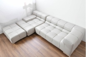 中古　極美品　B&B Italia(イタリア)　Tufty-Time　Alfa253　Patricia Urquiola(パトリシア・ウルキオラ)　本革　洗練されたモジュールデザインと上質な造りが際立つコーナーソファ　定価約500万円相当　(R-085134)