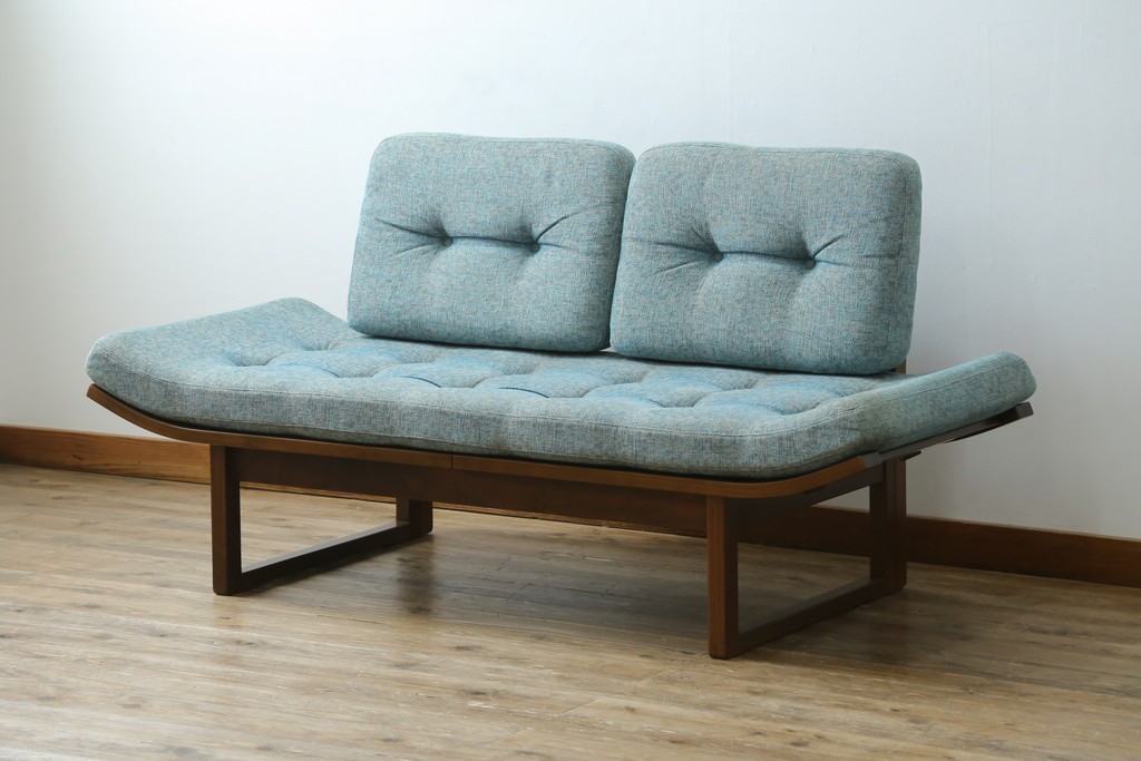 中古　美品　CONDE HOUSE(カンディハウス)　アルプ LD　希少なウォールナットフレームのソファベッド　定価約35万円　(R-085135)