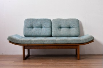 中古　美品　CONDE HOUSE(カンディハウス)　アルプ LD　希少なウォールナットフレームのソファーベッド　定価約35万円相当　(R-085135)