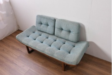 中古　美品　CONDE HOUSE(カンディハウス)　アルプ LD　希少なウォールナットフレームのソファーベッド　定価約35万円相当　(R-085135)