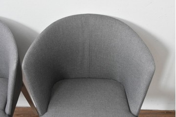 中古　美品　arflex(アルフレックス)　FLUTE(フルーテ)　シンプルモダンなデザインのアームチェア2脚セット　セット定価約24万円相当　(R-085140)