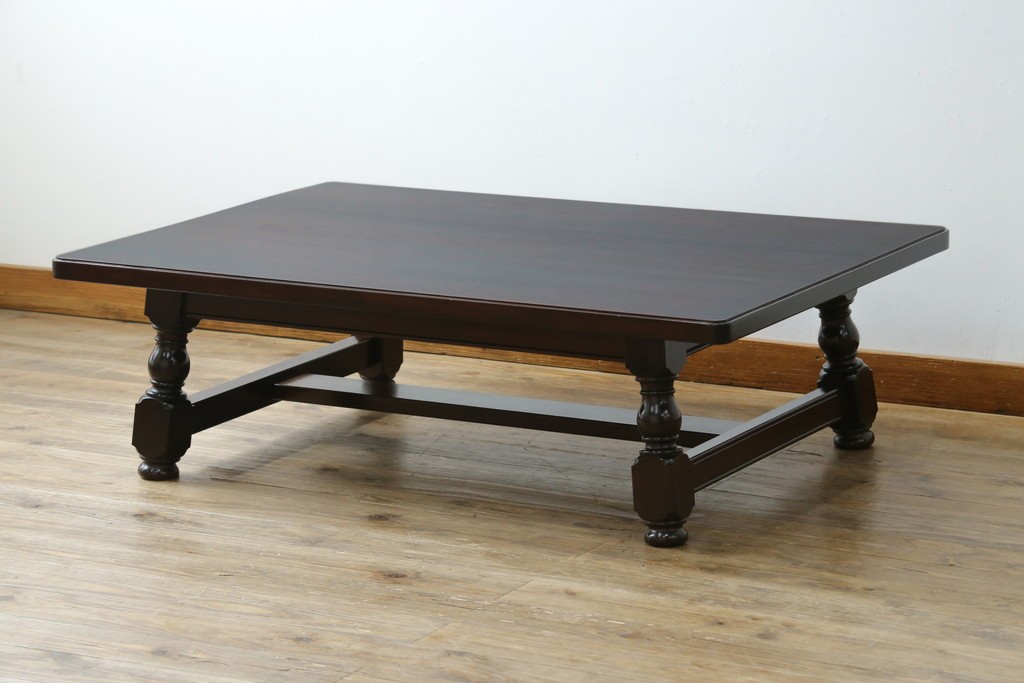 中古　超美品!!　特注品　松本民芸家具　クラシカルな佇まいが美しい座卓　定価約29万円　(R-085146)