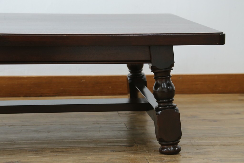 中古　超美品!!　特注品　松本民芸家具　クラシカルな佇まいが美しい座卓　定価約29万円　(R-085146)
